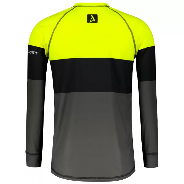  Moška premium termo majica z dolgimi rokavi ALTISPORT VOJ/ALM051TER01 NEON RUMENA/SIVA 