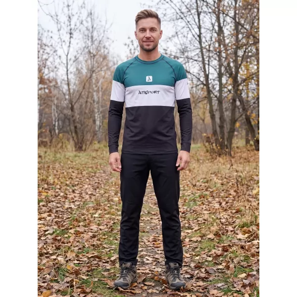  Moška premium termo majica z dolgimi rokavi ALTISPORT VOJ/ALM051TER01 KEROZIN/ČRNA 
