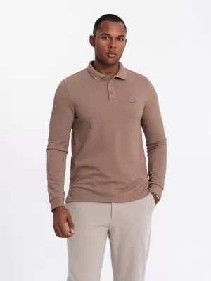 Srajca OMBRE OM-POLS-0131 RJAVA