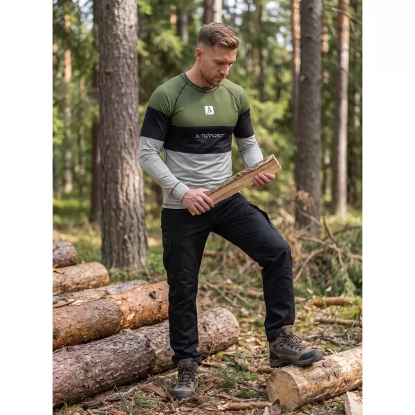  Moška premium termo majica z dolgimi rokavi ALTISPORT VOJ/ALM051TER01 KAKI 