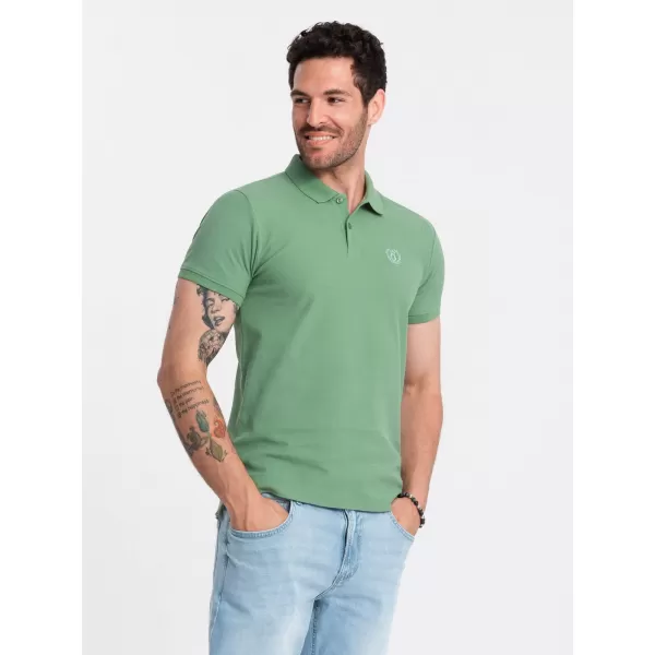  Moška T -majica z ovratnikom OMBRE OM-POBS-0100 ZELENO 