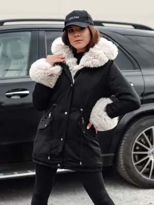 Plašč DSTREET CHARMFUR TY4771 ČRN