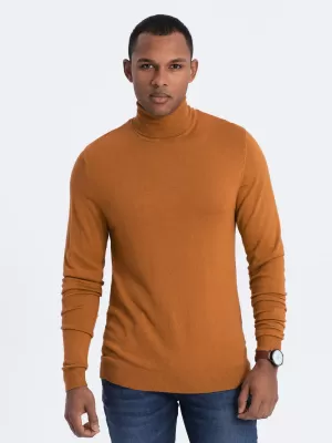 Moški pulover OMBRE OM-SWTN-0101 KAMELA