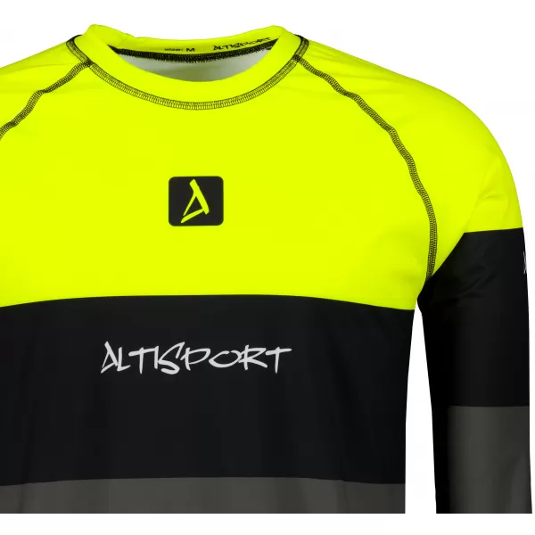  Moška premium termo majica z dolgimi rokavi ALTISPORT VOJ/ALM051TER01 NEON RUMENA/SIVA 