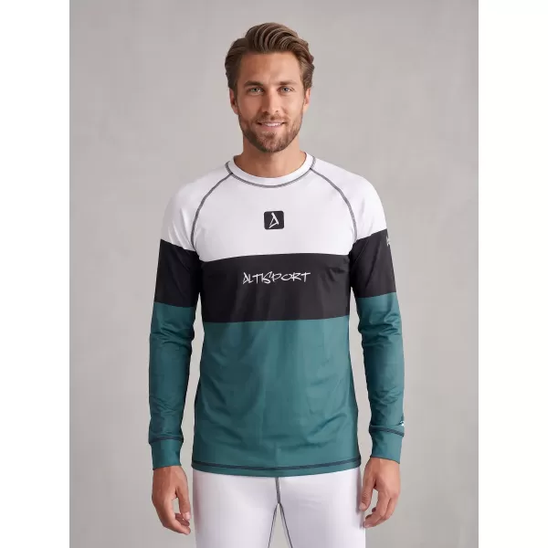  Moška premium termo majica z dolgimi rokavi ALTISPORT VOJ/ALM051TER01 BELO ZELENA 