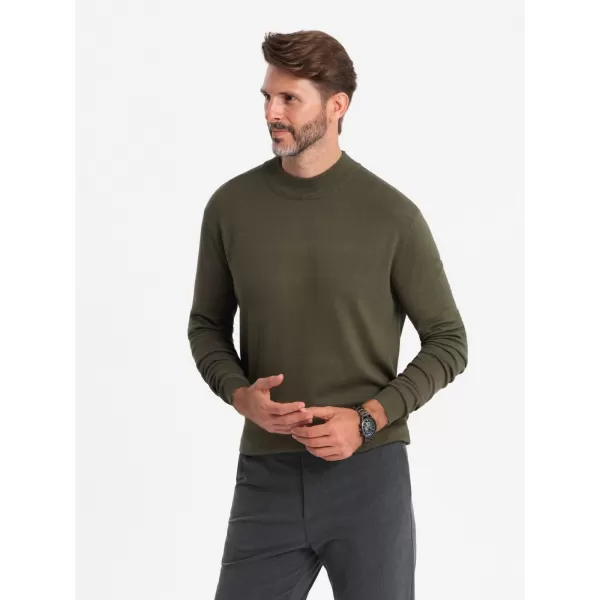  Moški pulover OMBRE OM-SWTN-0100 KHAKI 