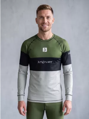 Moška premium termo majica z dolgimi rokavi ALTISPORT VOJ/ALM051TER01 KAKI