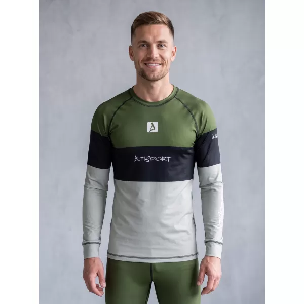  Moška premium termo majica z dolgimi rokavi ALTISPORT VOJ/ALM051TER01 KAKI 