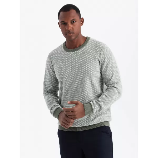 Moški pulover OMBRE OM-SWSW-0111 ZELENA 