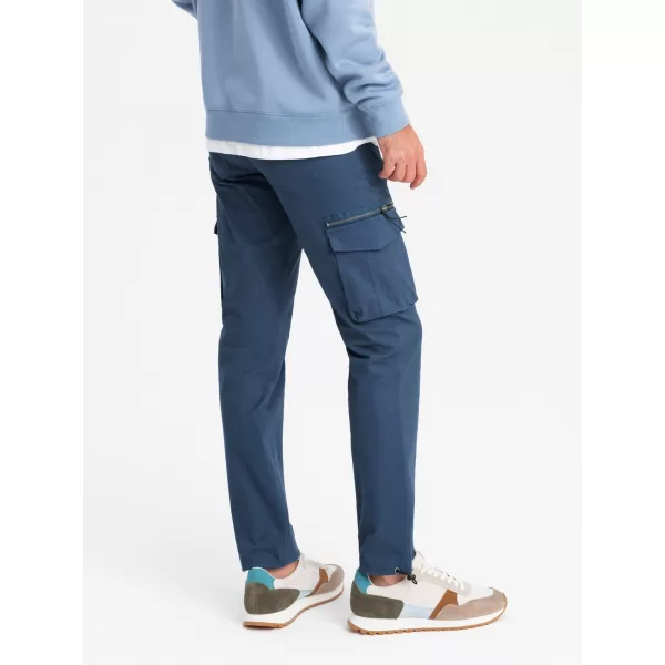  Hlače OMBRE OM-PACG-0196 TEMNO MODRA 