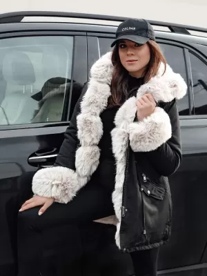 Plašč DSTREET CHARMFUR TY4771 ČRN