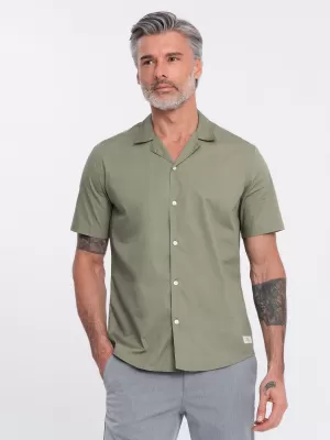 Srajca OMBRE OM-SHSS-0168 KHAKI