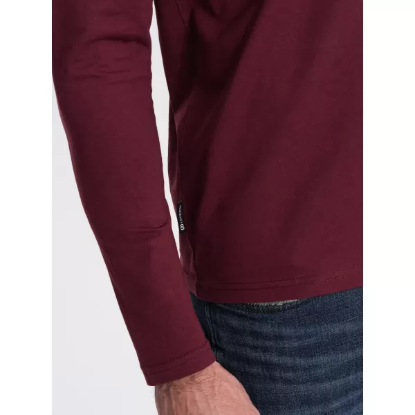  Moška T -majica z dolgim ​​rokavom OMBRE OM-LSBL-0108 MAROON 