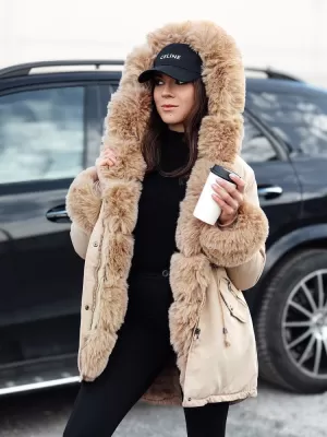Plašč DSTREET CHARMFUR TY4770 BEŽ