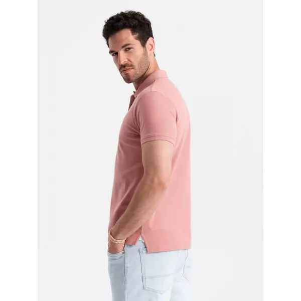  Moška T -majica z ovratnikom OMBRE OM-POBS-0100 TEMNO ROZA 