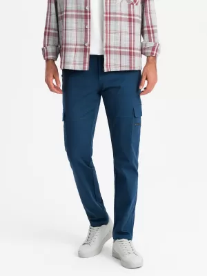 Hlače OMBRE OM-PACG-0204 TEMNO MODRA