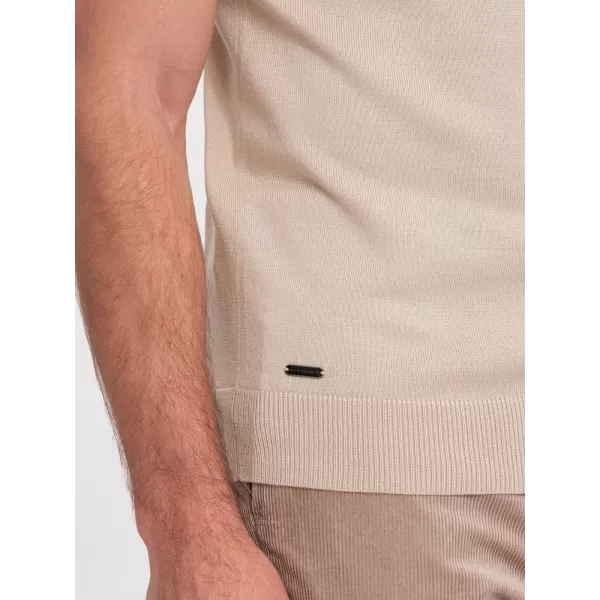  Moška T -majica z ovratnikom OMBRE OM-POSS-0118 BEŽ 