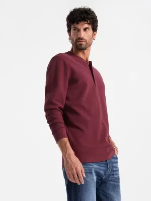 Moška T -majica z dolgim ​​rokavom OMBRE OM-LSCL-0120 MAROON