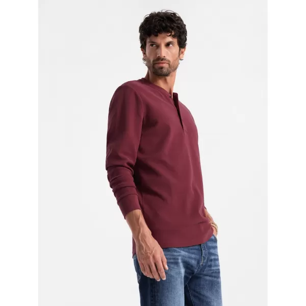  Moška T -majica z dolgim ​​rokavom OMBRE OM-LSCL-0120 MAROON 