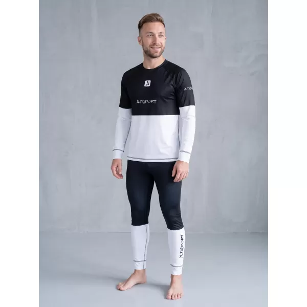  Moška premium termo majica z dolgimi rokavi ALTISPORT VOJ/ALM051TER01 ČRNO-BELO 
