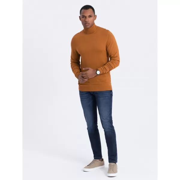  Moški pulover OMBRE OM-SWTN-0101 KAMELA 