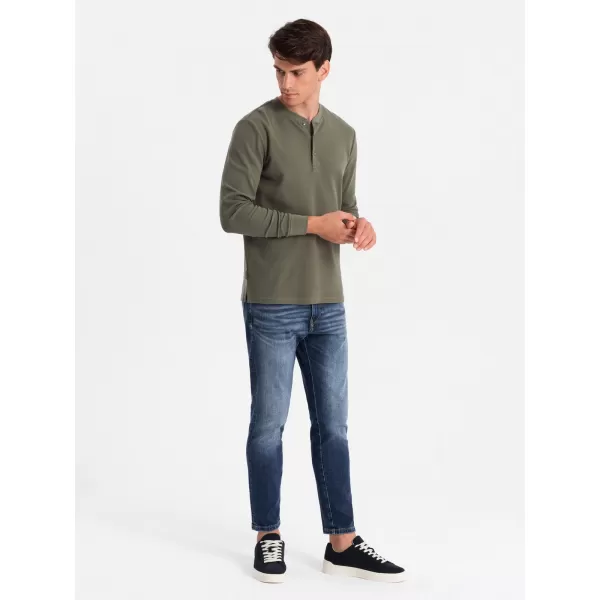  Moška T -majica z dolgim ​​rokavom OMBRE OM-LSCL-0120 OLJK 