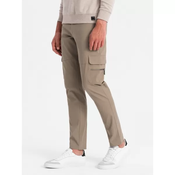  Hlače OMBRE OM-PACG-0204 KHAKI 