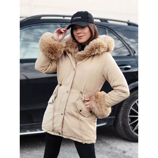  Plašč DSTREET CHARMFUR TY4770 BEŽ 