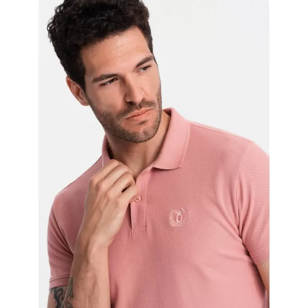  Moška T -majica z ovratnikom OMBRE OM-POBS-0100 TEMNO ROZA 