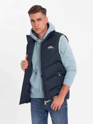 Telovnik OMBRE OM-JAVJ-0210 MORNARSKO MODRO