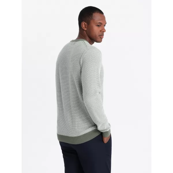  Moški pulover OMBRE OM-SWSW-0111 ZELENA 