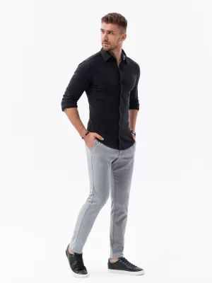 Srajca OMBRE OM-SHCS-0177 MORNARSKO MODRO