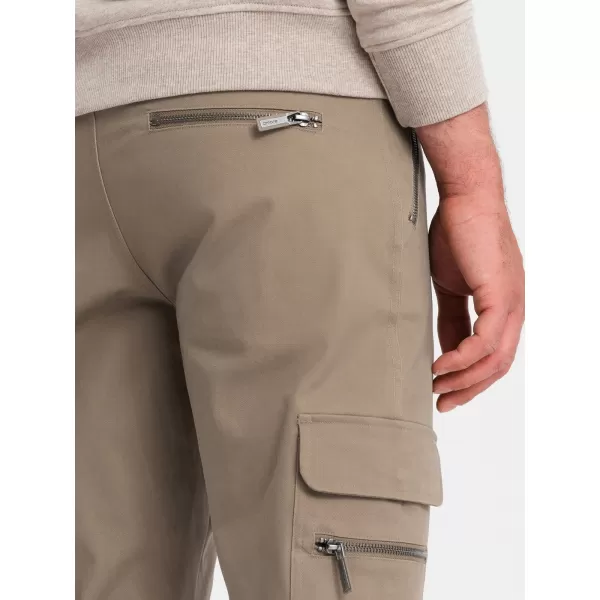 Hlače OMBRE OM-PACG-0204 KHAKI 