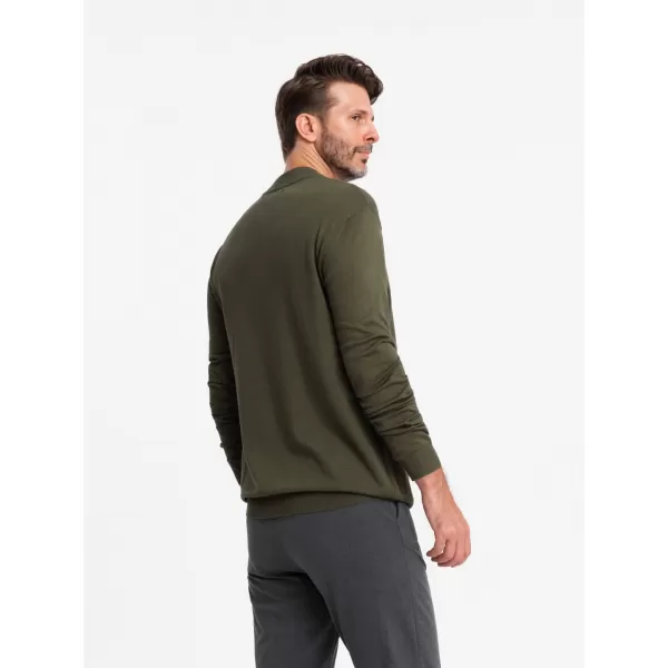  Moški pulover OMBRE OM-SWTN-0100 KHAKI 