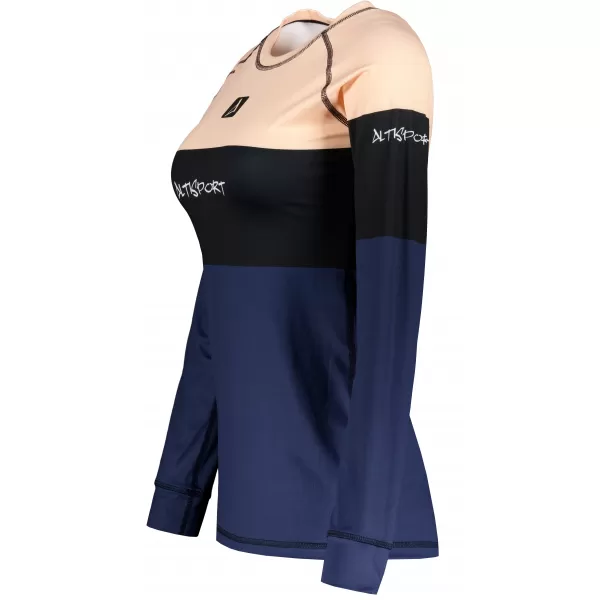  Ženska vrhunska funkcionalna termo majica z dolgimi rokavi ALTISPORT VOJ/ALW051TER01 ORANŽNA/MODRA 