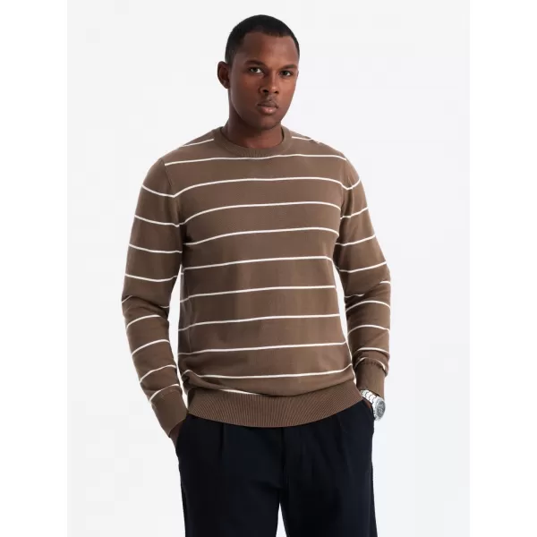  Moški pulover OMBRE OM-SWSW-0143 RJAVA 