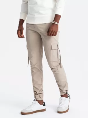 Hlače OMBRE OM-PACG-0197 PESEK