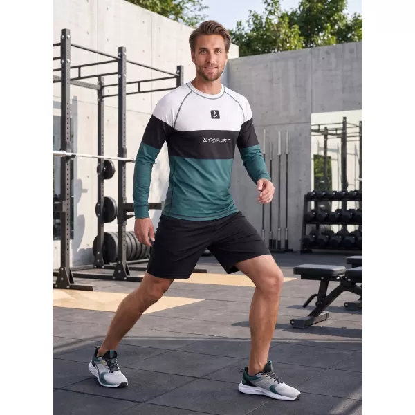  Moška premium termo majica z dolgimi rokavi ALTISPORT VOJ/ALM051TER01 BELO ZELENA 