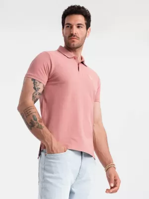 Moška T -majica z ovratnikom OMBRE OM-POBS-0100 TEMNO ROZA
