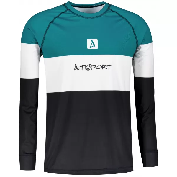  Moška premium termo majica z dolgimi rokavi ALTISPORT VOJ/ALM051TER01 KEROZIN/ČRNA 
