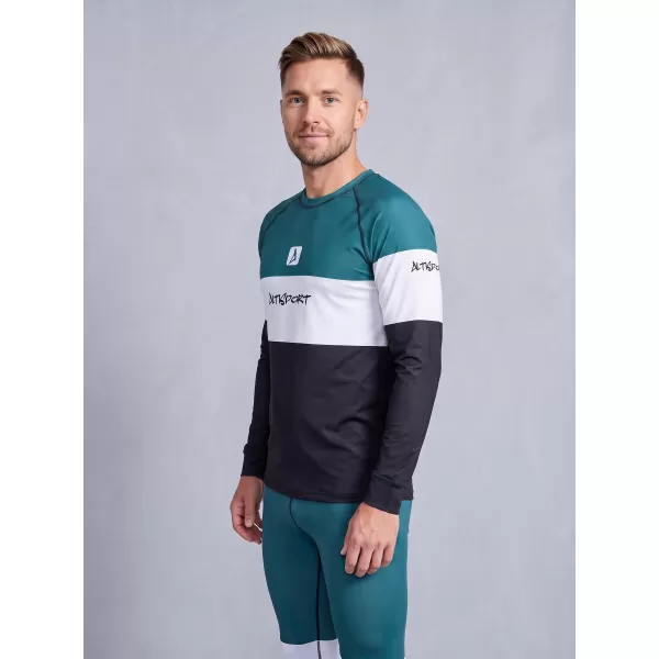  Moška premium termo majica z dolgimi rokavi ALTISPORT VOJ/ALM051TER01 KEROZIN/ČRNA 
