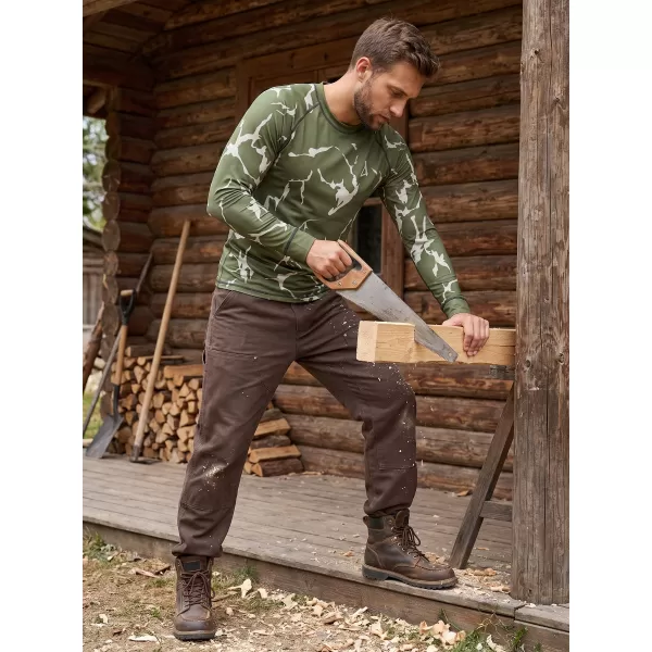  Moška premium termo majica z dolgimi rokavi ALTISPORT VOJ/ALM052TER01 KAKI 