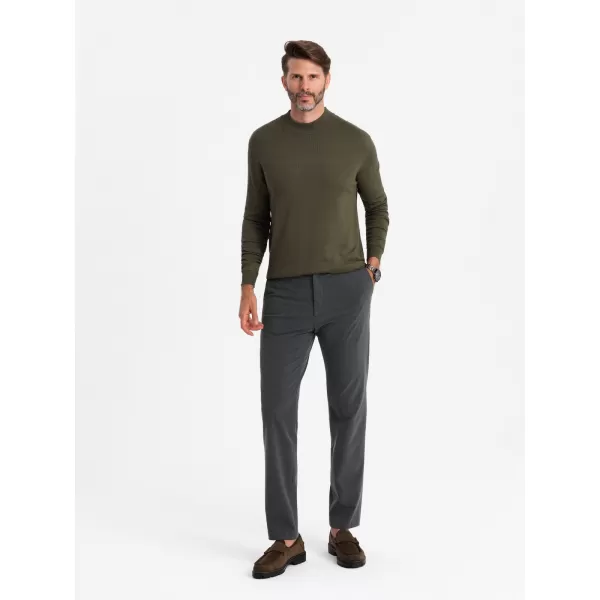  Moški pulover OMBRE OM-SWTN-0100 KHAKI 
