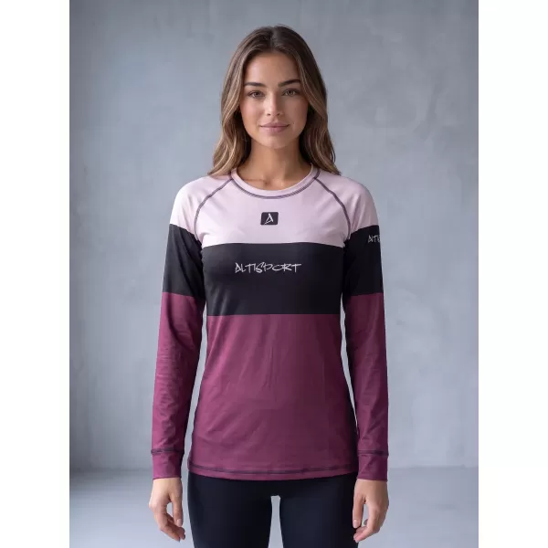  Ženska vrhunska funkcionalna termo majica z dolgimi rokavi ALTISPORT VOJ/ALW051TER01 BORDO 