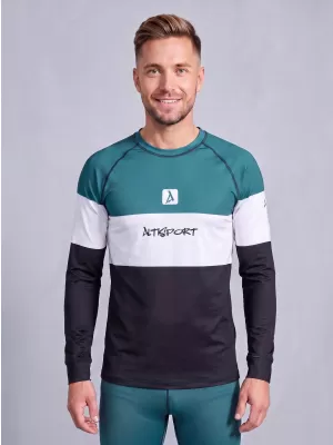 Moška premium termo majica z dolgimi rokavi ALTISPORT VOJ/ALM051TER01 KEROZIN/ČRNA