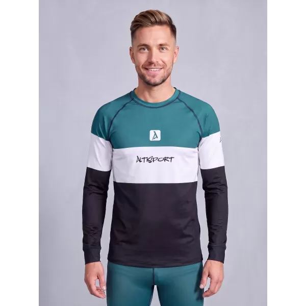  Moška premium termo majica z dolgimi rokavi ALTISPORT VOJ/ALM051TER01 KEROZIN/ČRNA 