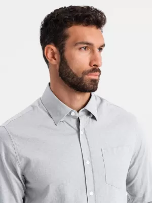 Srajca OMBRE OM-SHCS-0174 SIVA