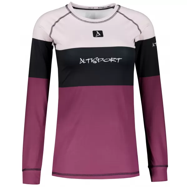  Ženska vrhunska funkcionalna termo majica z dolgimi rokavi ALTISPORT VOJ/ALW051TER01 BORDO 