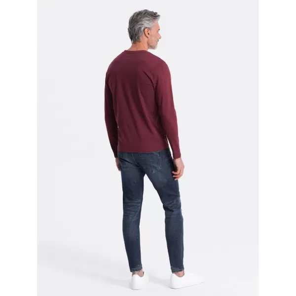  Moška T -majica z dolgim ​​rokavom OMBRE OM-LSBL-0108 MAROON 
