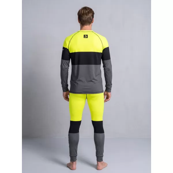  Moška premium termo majica z dolgimi rokavi ALTISPORT VOJ/ALM051TER01 NEON RUMENA/SIVA 